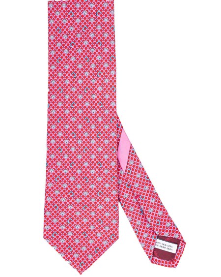 Shop SALVATORE FERRAGAMO  Tie: Salvatore Ferragamo patterned silk tie with small foxes appearing among stylized bushes, interspersed with the iconic Gancini.
Composition: 100% silk.
Made in Italy.. 350897 762140-003